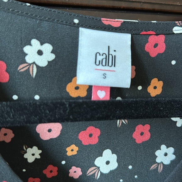 Cabi Floral button down blouse Womens S striped cuff mixed media office career - Picture 5 of 7